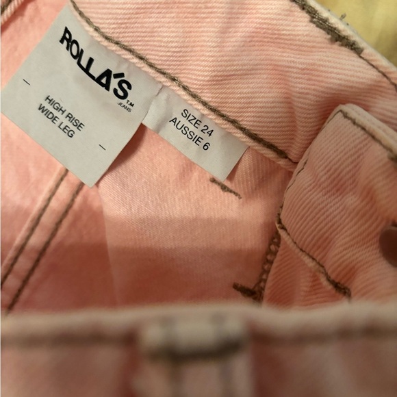 Rolla’s Sailor Pink High Rise Wide-Leg Jeans 24 - Picture 10 of 10